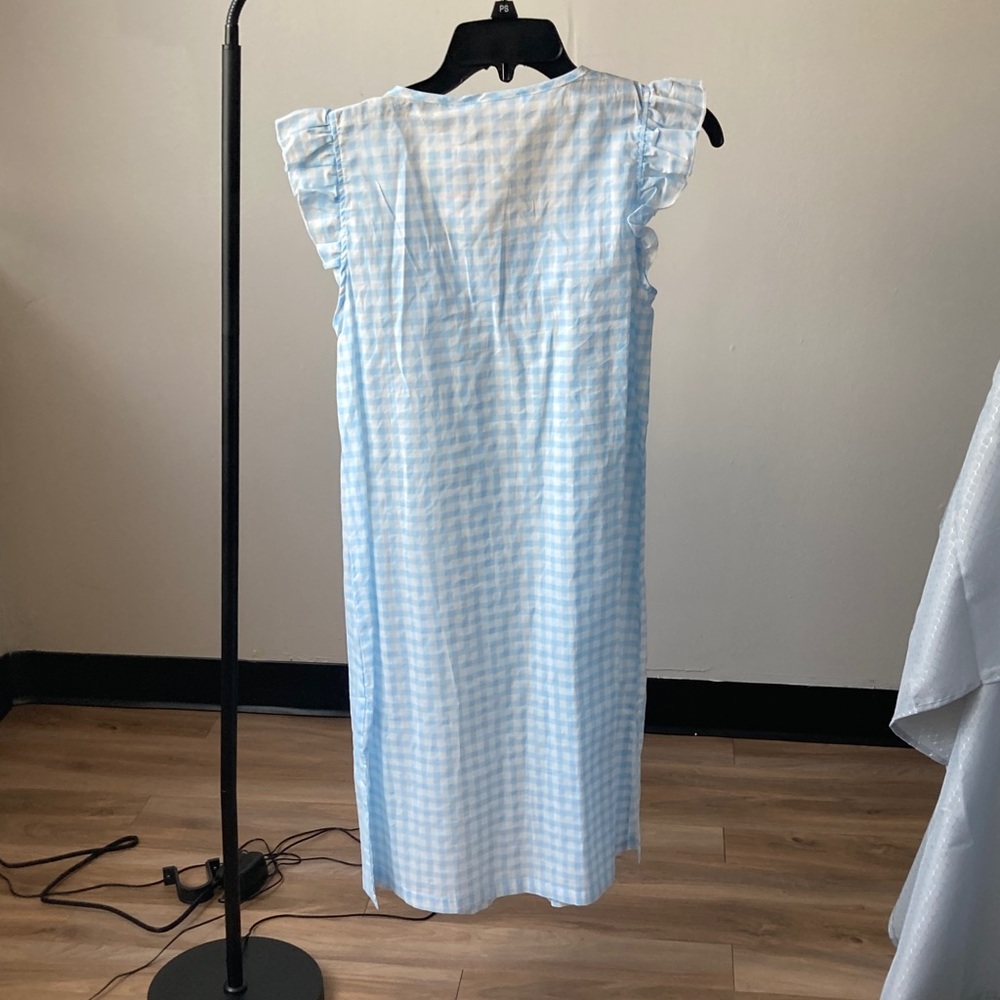 Jasmine Rose Petite gingham print nightgown cotton lightweight smock detail PS - Picture 12 of 17